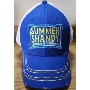 Leinenkugel's Summer Shandy Trucker Hat Blue White Distressed Adjustable Men's